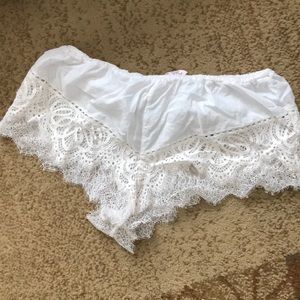 VS white lace shorts
